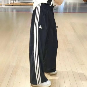 아디다스 우먼스 스타디움 니트 와이드 트랙 팬츠 블랙 KC0046