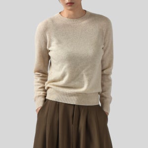 노벨스튜디오 캐시미어 100% 크루넥 홀가먼트 니트 블랙 그레이 베이지 아이보리 라운드넥