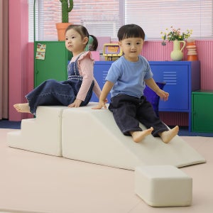 아베크 avec 아이플레이짐 미끄럼틀 + 유아 계단 와이드 향균 쿠션 소프트 미니정글짐