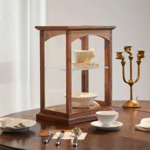 우드 쇼케이스 빈티지 보관 미니 나무 유리 빵진열대 카페