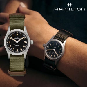 해밀턴 카키필드 아날로그 쿼츠 나토밴드 33mm 블랙 남자시계