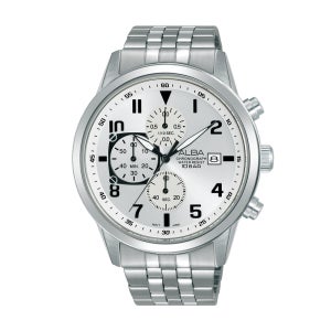 세이코 알바 시계 화이트 크로노그래프 쿼츠 AM3A13X1 백화점AS