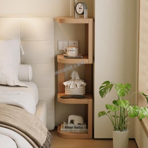 원목 협탁 침대 슬림 틈새 수납 북유럽 선반 사이드 테이블