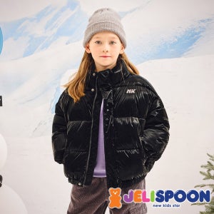 [젤리스푼] 소프트벨벳글로시하이넥패딩점퍼