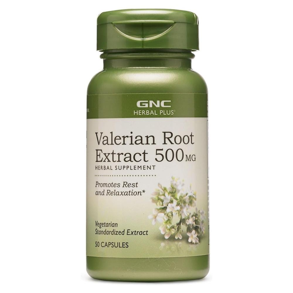 지엔씨 수면건강 발레리안 뿌리 추출물 <b>Valerian 500mg</b> 50 캡슐 1팩D