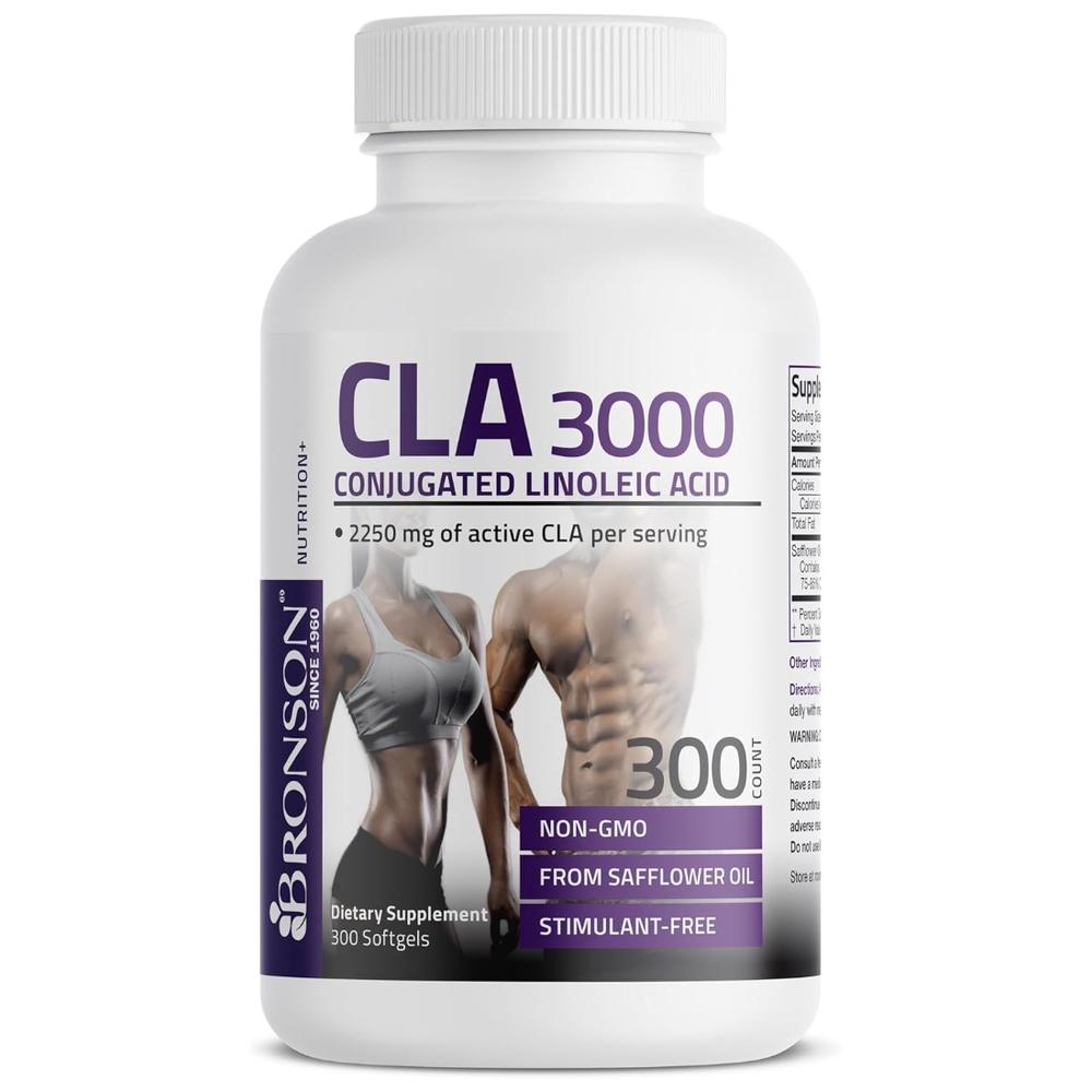 브론슨 CLA 3000 리놀레산 소프트젤 300정 Bronson CLA 3000 <b>Conjugated Linoleic Acid</b>