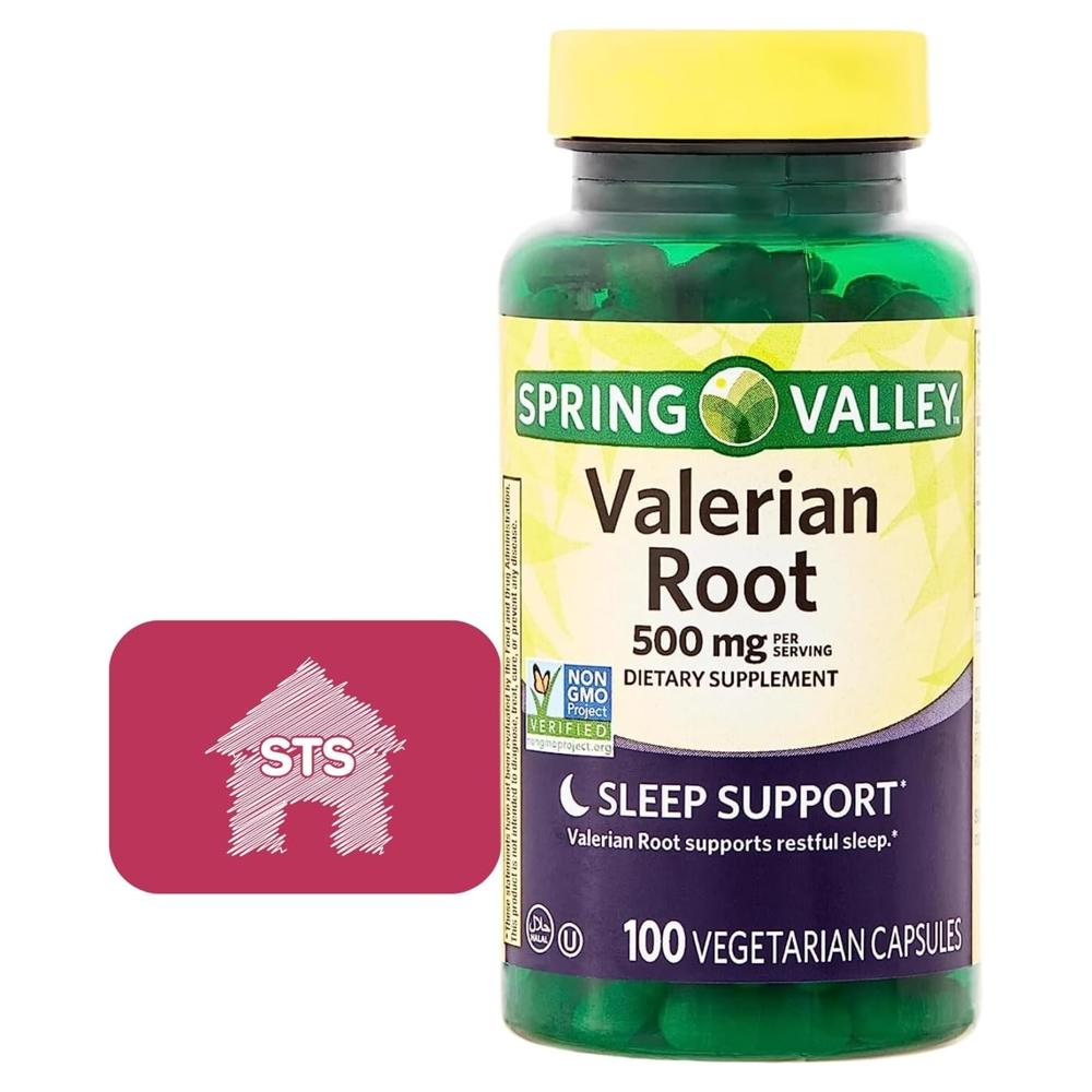 <b>스프링밸리 수면</b>건강 발레리안 뿌리 추출물 Valerian 500mg 100 베지캡슐