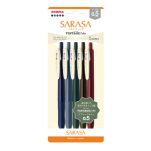 1719 제브라 사라사클립 빈티지 컬러 볼펜 0.5mm 5색세트(A) JJ15-VI-5C