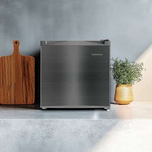 창홍 소형 미니 냉장고 1도어 원룸 가정용 메탈실버 46L
