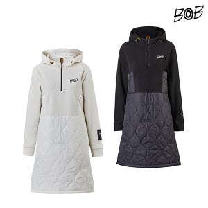 BOB 비오비 여성 퀼팅 패딩 플리스 겨울 긴팔 원피스 여자 스포츠 골프웨어