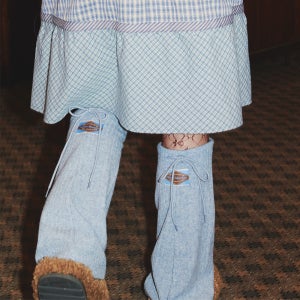 [IHM2310F05] 아헤먼 심볼 레그워머 블루