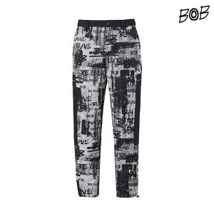 BOB 비오비 남성 전판 프린트 패딩 골프바지 남자 허리밴딩 조거팬츠