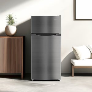 창홍 소형 미니 냉장고 2도어 원룸 가정용 메탈실버 112L