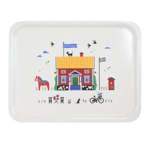 시트론엘리스 스웨덴 자작나무 쟁반 L, 레드하우스, 1개