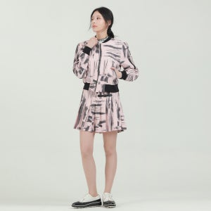 여성골프의류 브러시 점퍼 플리츠 스커트 골프셋업 세트코디 여자골프복 간절기 가을 필드룩