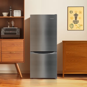 창홍 소형 미니 냉장고 2도어 원룸 가정용 메탈실버 117L