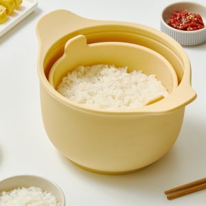실리프랑 전자레인지 저당밥솥 4인용 밥솥 실리콘 찜기 버터옐로우 1P