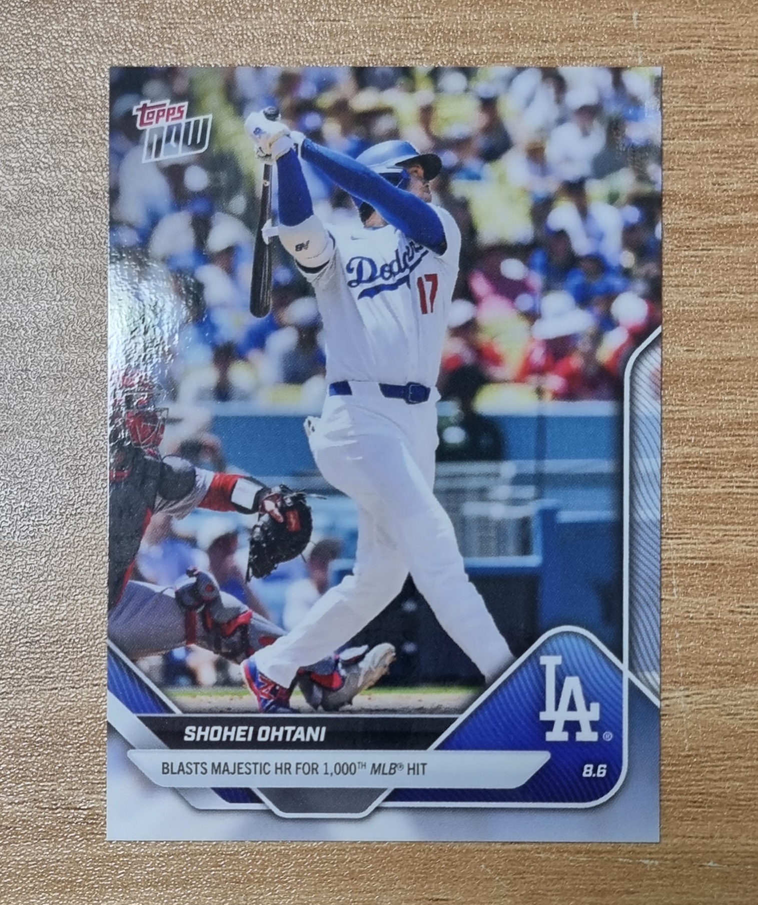 오타니 쇼헤이 통산 1000 안타 2025 Topps Now Shohei Ohtani 1000th MLB Hit No-527 MLB 야구 카드