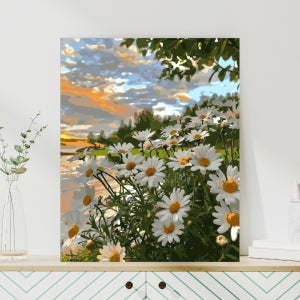 DIY 명화그리기 세트 캔버스페인팅 유화그리기 300x400mm, 데이지 선셋