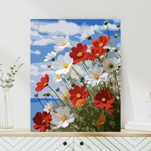 DIY 명화그리기 세트 30x40cm 캔버스 유화 그리기 감성 그림 취미 300x400mm, 코스모스 브리즈