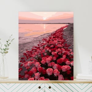 원그리드 DIY 명화그리기 세트 30x40cm 유화 풍경화 꽃 그림 취미 호라이즌 로즈웨이