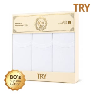 TRY 남자런닝 80수 수피마 프리미엄 남성런닝 3매입