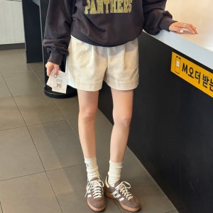 코듀로이 허리밴딩 4부 골덴 반바지