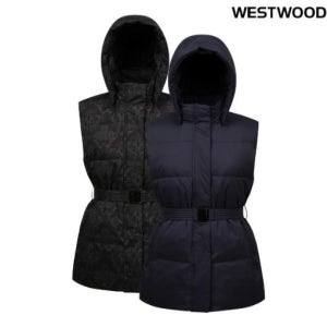 웨스트우드 여성 중기장 패딩조끼 외피 베스트 두꺼운 조끼이월상품 블랙야크 케이투