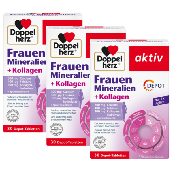 도펠헤르츠 여성용 미네랄 + 콜라겐 <b>엽산</b> 30정 x 3개