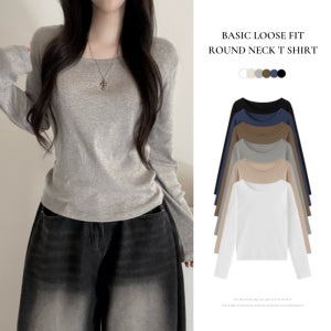 1+1 흰티 여성긴팔티셔츠 레이어드티셔츠 기모이너티