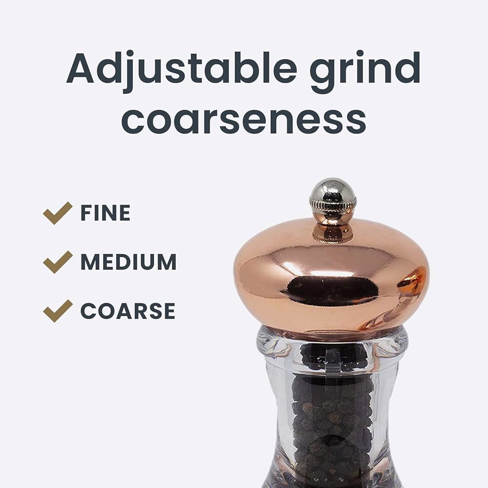 올드 <b>톰슨</b> 7인치 <b>구리</b> 도금 후추 밀 &amp; 소금 셰이커 세트 Copper