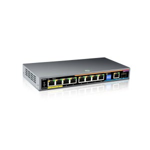 NEXT POE6008f 8포트 PoE 125W 기가비트 사무실 스위칭허브 팬리스 CCTV