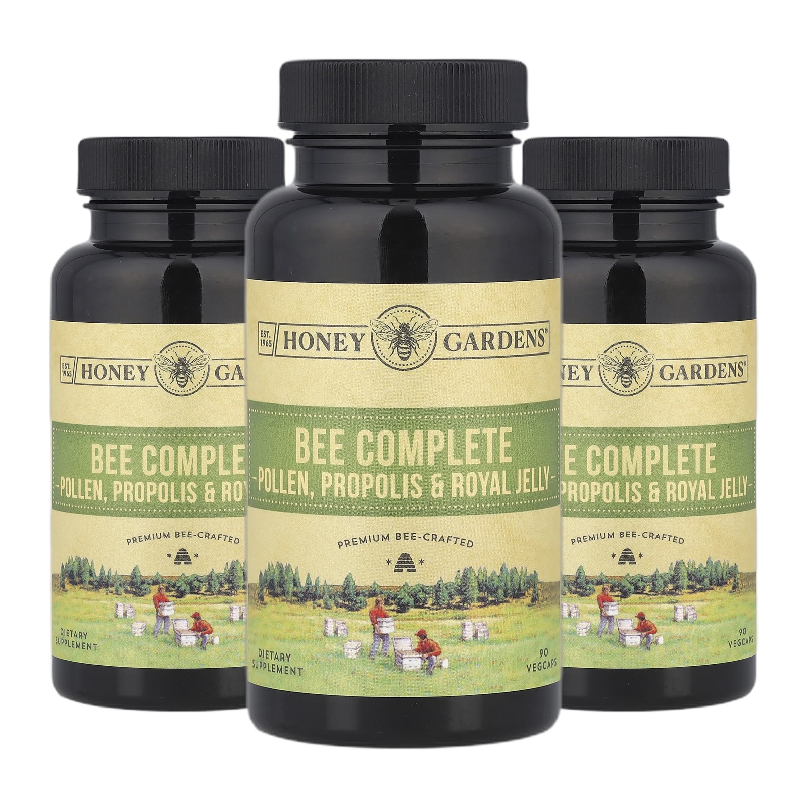 <b>잰드</b> Bee Complete 프로폴리스 꽃가루 &amp; 로열젤리 베지 캡슐 90정 2+1