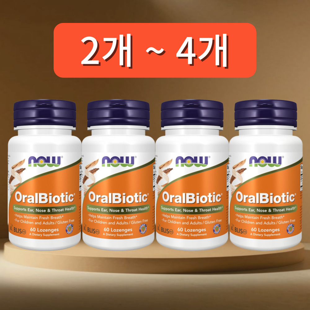 나우푸드 <b>오랄바이오틱</b> 구강유산균 로렌지 60정, 4개
