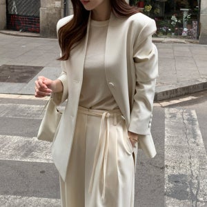 오버핏 싱글 테일러드 블레이저 여자자켓 정장재킷