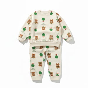 (국내생산) 잼베이비 맨투맨_(베어트리 크림) 유아동 쮸리 오버핏 외출 상하복 세트 봄 가을 겨울