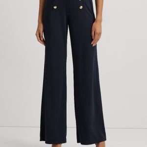 Lauren Ralph Lauren Stretch Jersey Wide-Leg Pant 541578 Lauren Navy