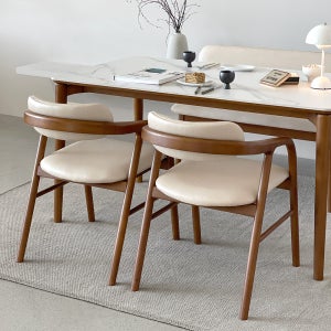 프라하 4인용 원목 포세린 세라믹 식탁세트 식탁+의자2+벤치1, 1400mm, 마블화이트