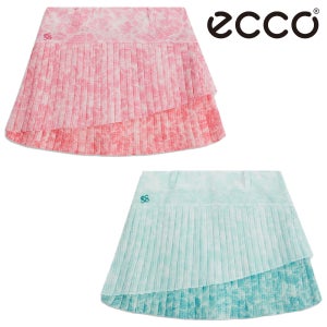 에코 골프웨어 여성 골프 치마 물결 패턴 폴리 언발란스 플리츠 스커트 RBCSK20090