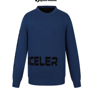 테일러메이드 엑셀러 25FW 남성 레터링 라운드 골프 니트 TMSRO4121-907