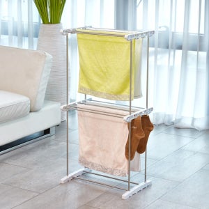 빨래건조대 2단 슬림형 소형 1인용 자취방 실내 베란다용