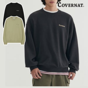 커버낫 맨투맨 무지티셔츠 가을신상 테이프 로고맨투맨