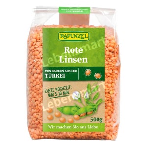 라푼젤 렌틸콩 레드 렌즈콩 슈퍼푸드 유기농 500g, 6개