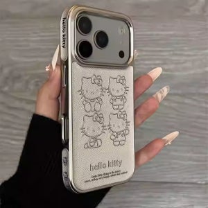 아이폰17프로케이스 메탈 심플 쿠션 헬로 키티 실버 변색방지