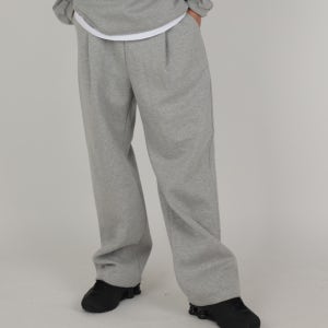 기모 봄합포 딥 원턱스티치 스트링 와이드팬츠 3C 빅사이즈 이중지 무지 짐웨어 트레이닝바지