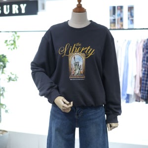 더틸버리 밑단 밴딩 프린트 티셔츠 NCMTRAM0TS51W