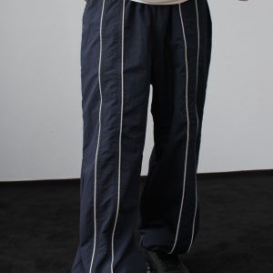파이핑 트랙 와이드 팬츠 스트링 빅사이즈 삥줄 바스락 조거