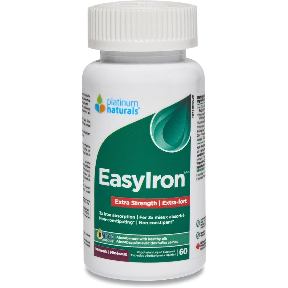 플래티넘 내추럴 <b>이지아이언</b> 엑스트라 스트렝스 캡슐 60개 철분