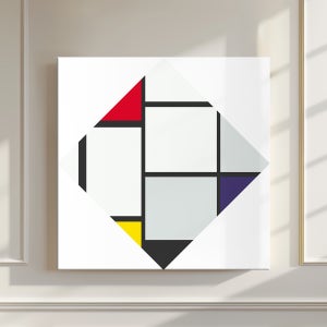 명화 피에트 몬드리안 인테리어 캔버스 액자 대형 벽걸이 그림 80x80cm / 01 Composition 1
