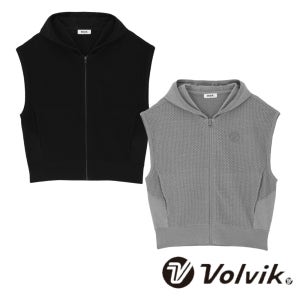 볼빅 골프웨어 여성골프조끼 간절기 풀집업 후드 니트 베스트 VLKVP802